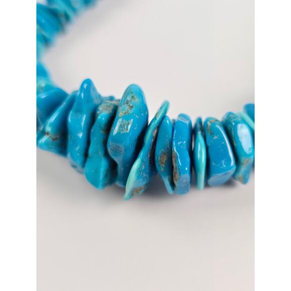 Large Carolyn Pollack Chip Turquoise Graduated Necklace 18" - 21" heavy piece - Picture 3 of 15